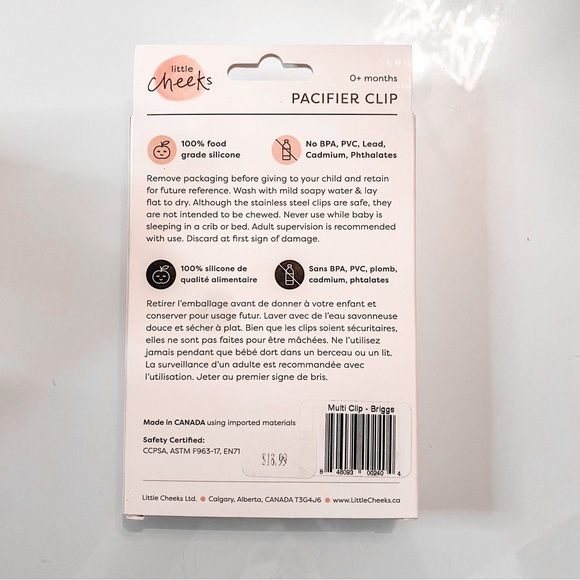 BNIB Little Cheeks Pacifier Clip - Picture 2 of 2